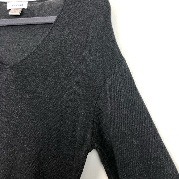 Natori Drop Shoulder Bell Sleeve V Neck Knit Top - Picture 9 of 13